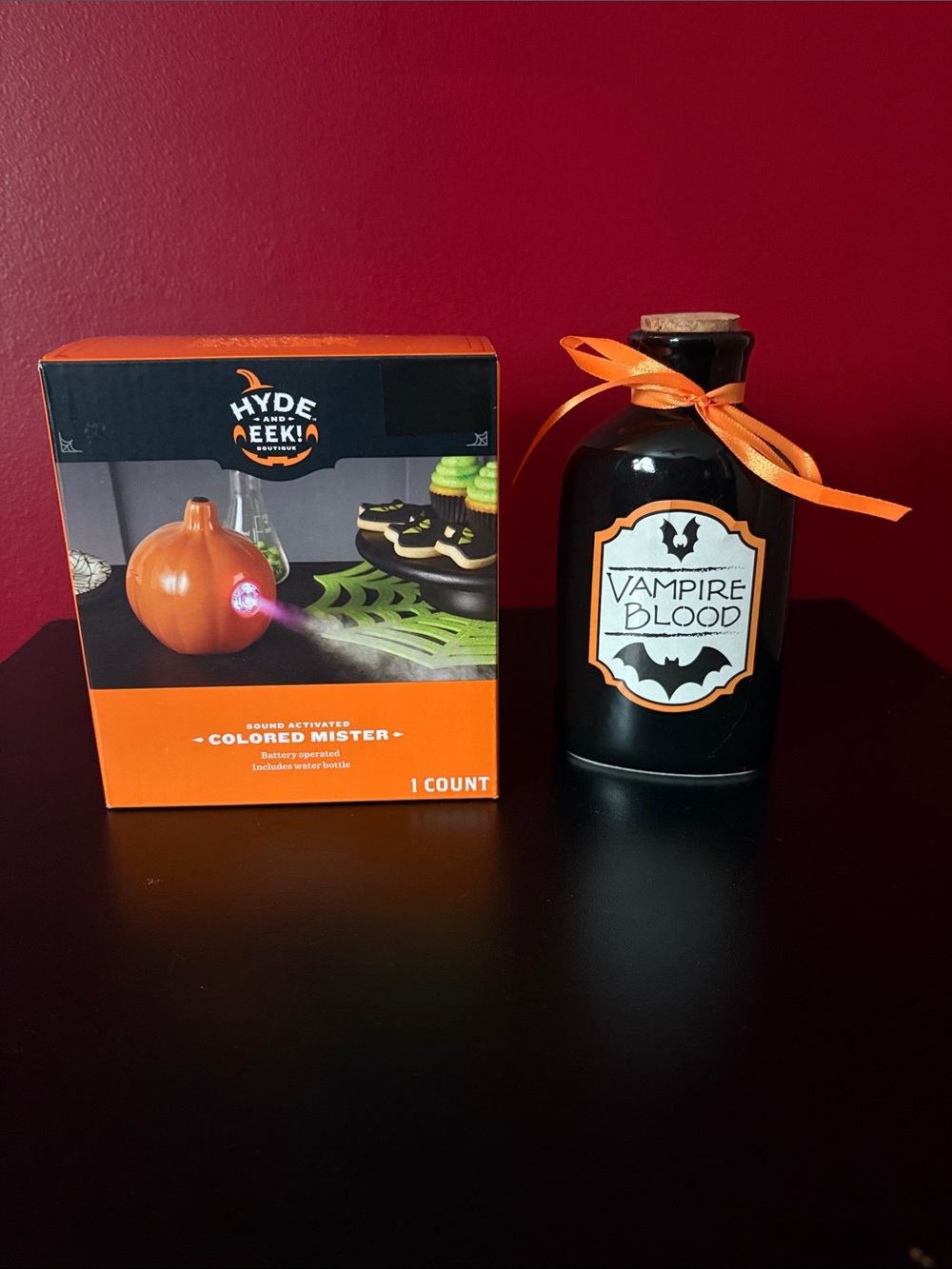 Ashland Black and Orange Vampire Blood Halloween Bottle and Colored Mister